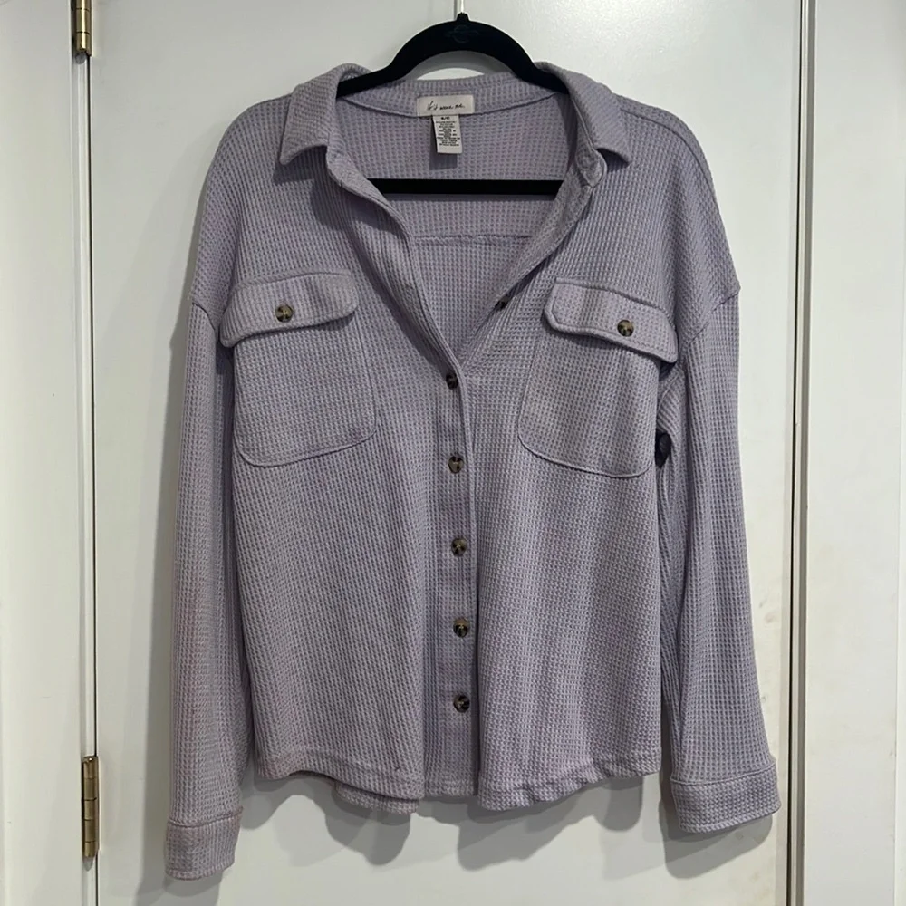 Purple waffle knit long sleeve